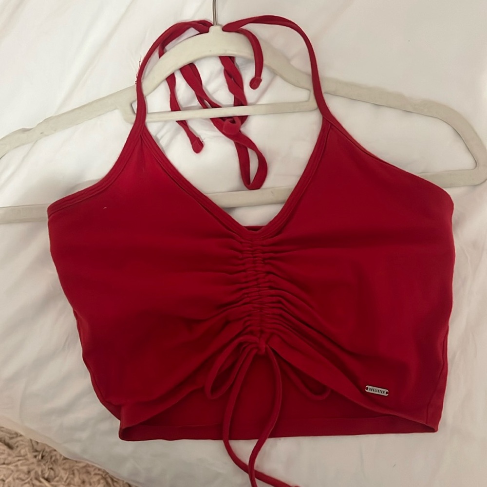 red halter top from hollister